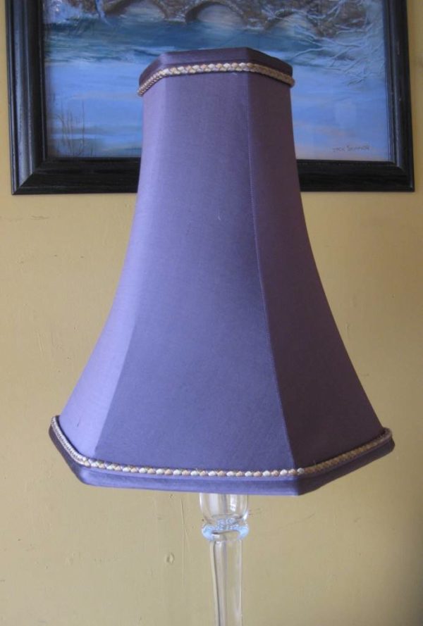 Tall Hexagonal Silk Bell with Decorative Trim
