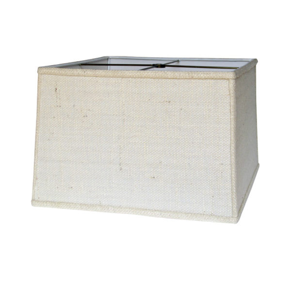 Retro Square Hardback Lampshade in Burlap White