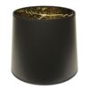 Hardback Drum Lampshade in Black Paper with a Tortoise Lining