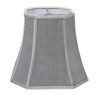 Cut Corner Square Bell Hardback Lampshade in Pewter Silk