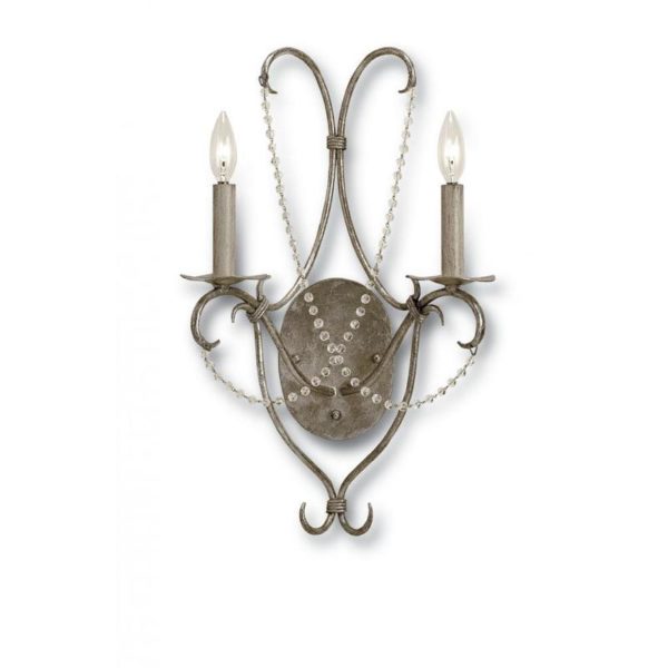 Currey Crystal Lights Silver Wall Sconce 5980
