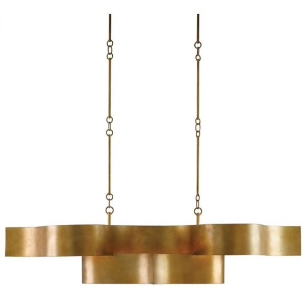 Currey Grand Lotus Gold Oval Chandelier 9000 0046