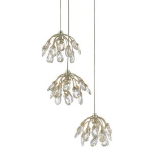 Currey Crystal Bud 3 Light Multi Drop Pendant 9000 0668