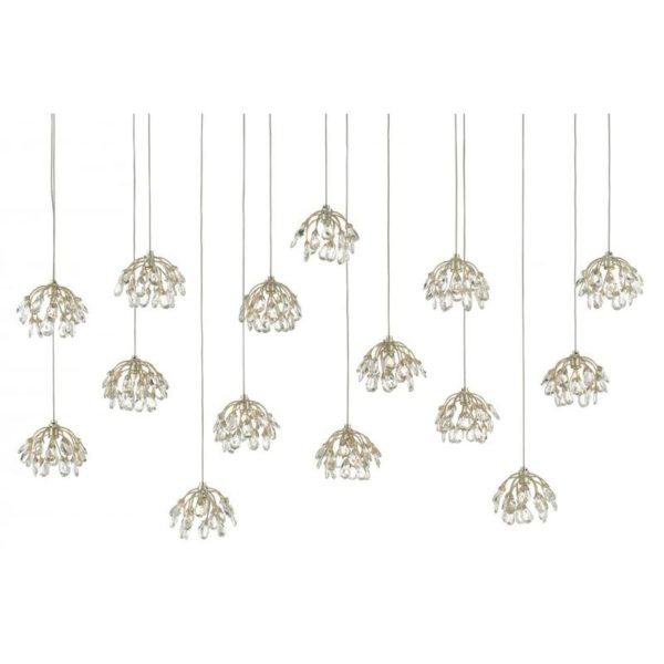 Currey Crystal Bud Rectangular 15 Light Multi Drop Pendant 9000 0671