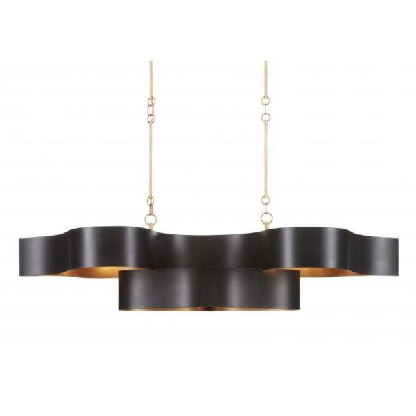 Currey Grand Lotus Black Oval Chandelier 9000 0853