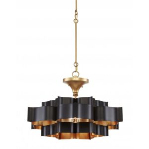 Currey Grand Lotus Black Small Chandelier 9000 0855