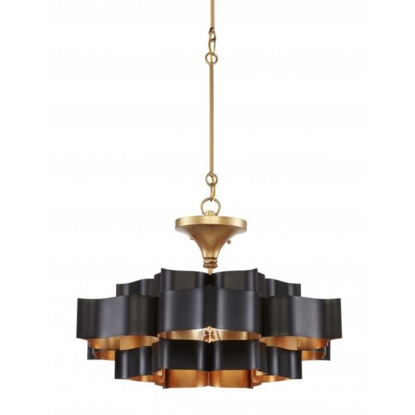 Currey Grand Lotus Black Small Chandelier 9000 0855