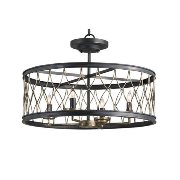 Currey Crisscross Black Pendant 9902