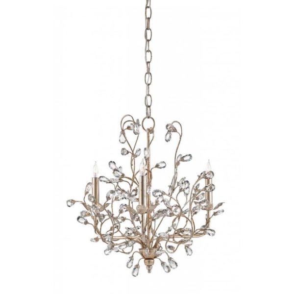 Currey Crystal Bud Silver Small Chandelier 9974