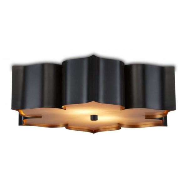 Currey Grand Lotus Black Flush Mount 9999 0060