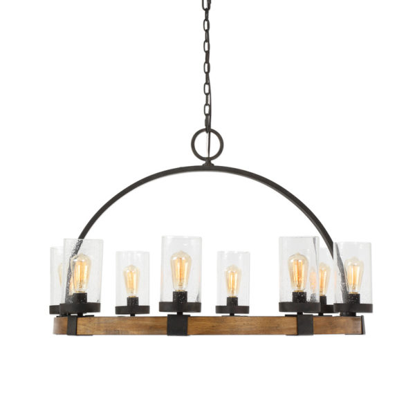 Uttermost Atwood 8 Light Wagon Wheel Pendant 22133