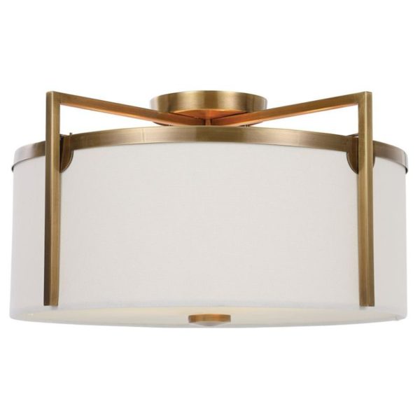 Uttermost Colfax Brass 3 Light Semi Flush 22283