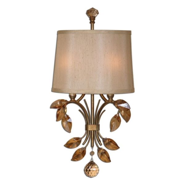Uttermost Alenya 2 Light Gold Wall Sconce 22487