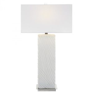 Uttermost Pillar White Marble Table Lamp 30066