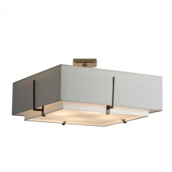 Hubbardton Forge Exos Square Large Double Shade Semi-Flush
