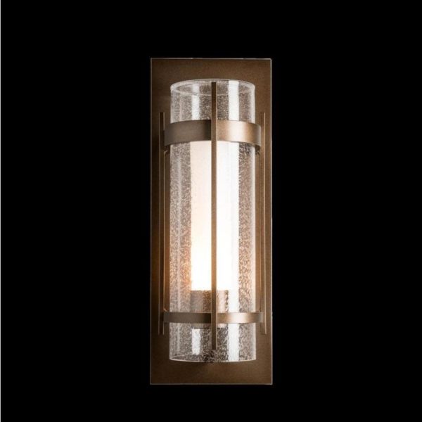 Hubbardton Forge Banded Seeded Glass Large Outdoor Sconce