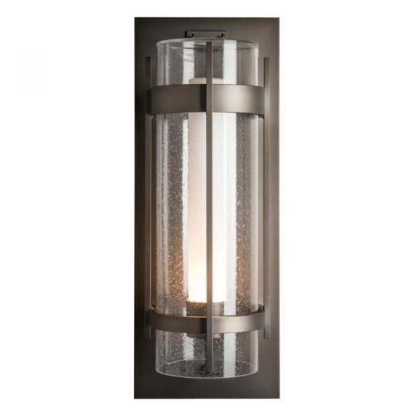 Hubbardton Forge Banded Seeded Glass XL Outdoor Sconce