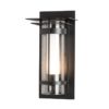 Hubbardton Forge Banded Seeded Glass with Top Plate Outdoor Sconce