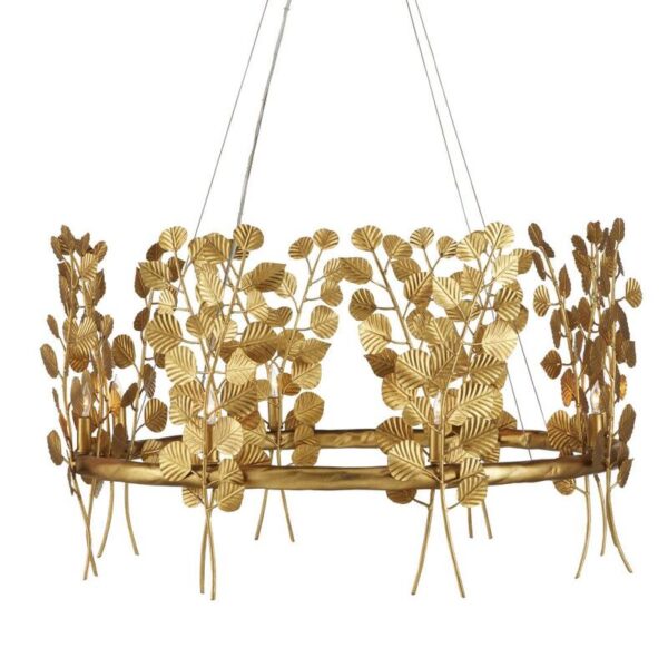 Currey Golden Eucalyptus Round Chandelier 9000 0975