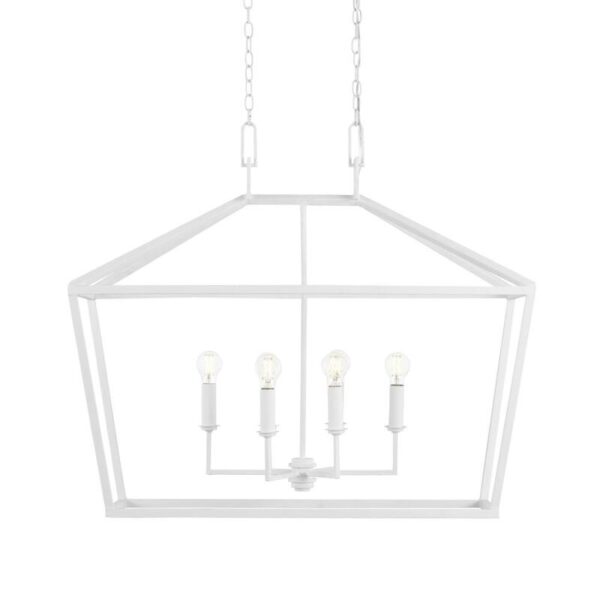 Currey Denison White Rectangular Chandelier 9000 0979