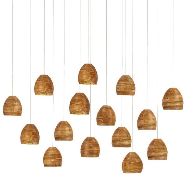 Currey Beehive Rectangular 15 Light Multi Drop Pendant 9000 1002