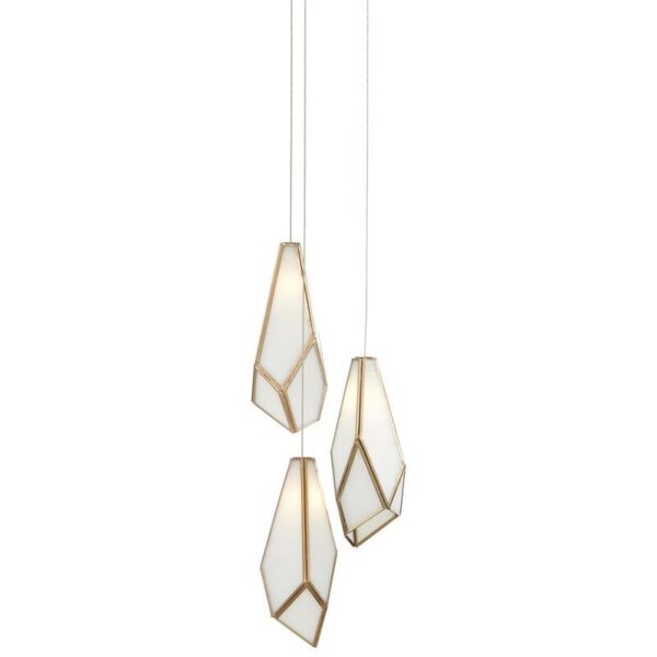 Currey Glace White 3 Light Multi Drop Pendant 9000 1034