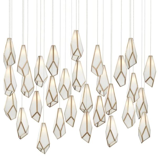 Currey Glace White 30 Light Multi Drop Pendant 9000 1038