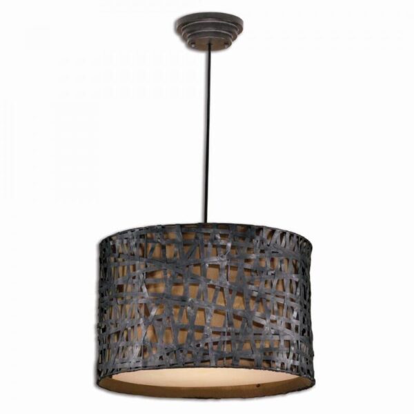 Uttermost Alita Aged Black Drum Pendant 21104