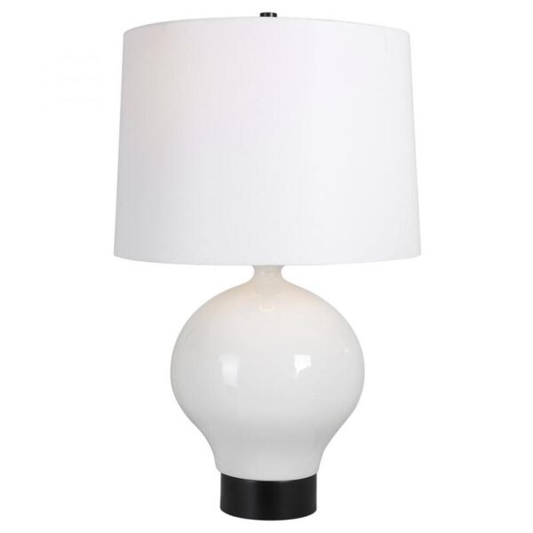 Uttermost Collar Gloss White Table Lamp 30182 1