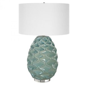 Uttermost Laced Up Sea Foam Glass Table Lamp 30193