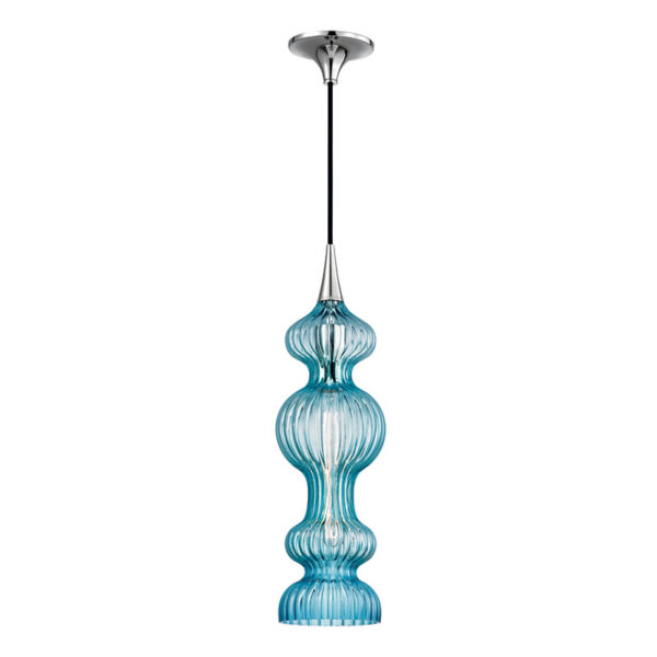 1 LIGHT PENDANT WITH BLUE GLASS 1600 PN BL