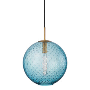 1 LIGHT PENDANT BLUE GLASS 2015 AGB BL