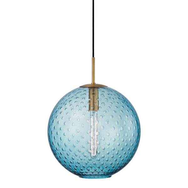 1 LIGHT PENDANT BLUE GLASS 2015 AGB BL