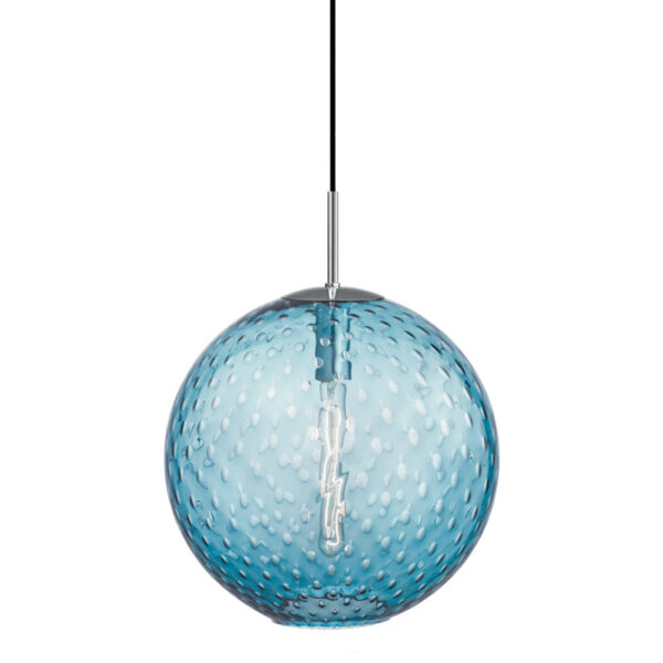 1 LIGHT PENDANT BLUE GLASS 2015 PC BL