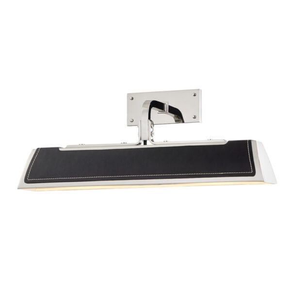 2 LIGHT WALL SCONCE W/ BLACK LEATHER 5318 BN