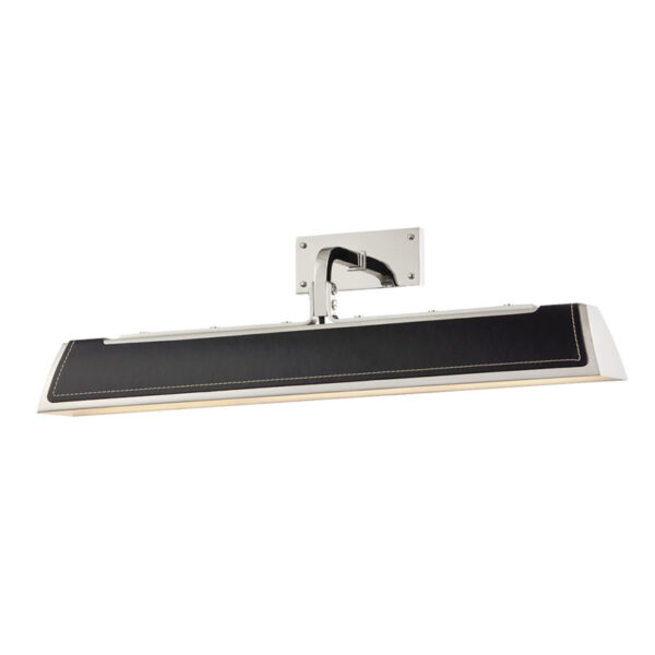 2 LIGHT WALL SCONCE W/ BLACK LEATHER 5324 BN