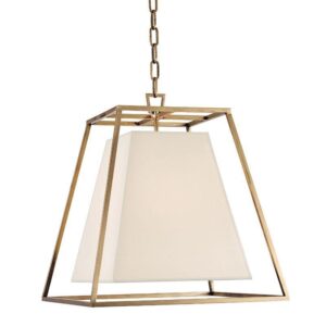 4 LIGHT PENDANT w/WHITE SHADE 6917 AGB WS