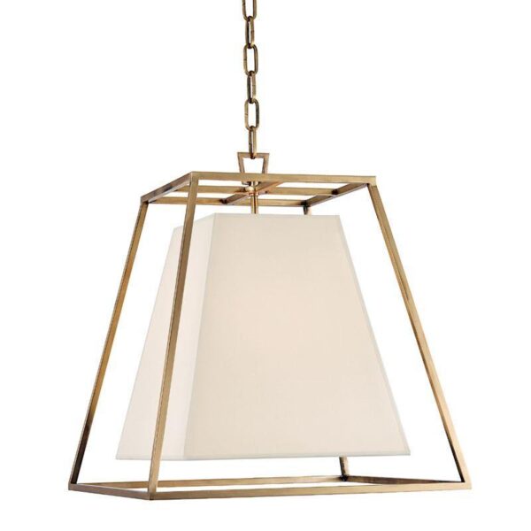 4 LIGHT PENDANT w/WHITE SHADE 6917 AGB WS