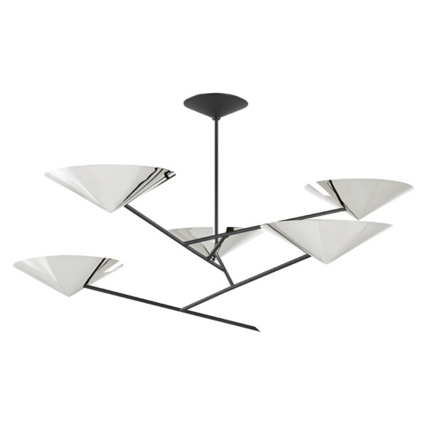 5 LIGHT CHANDELIER 9760 PN BK