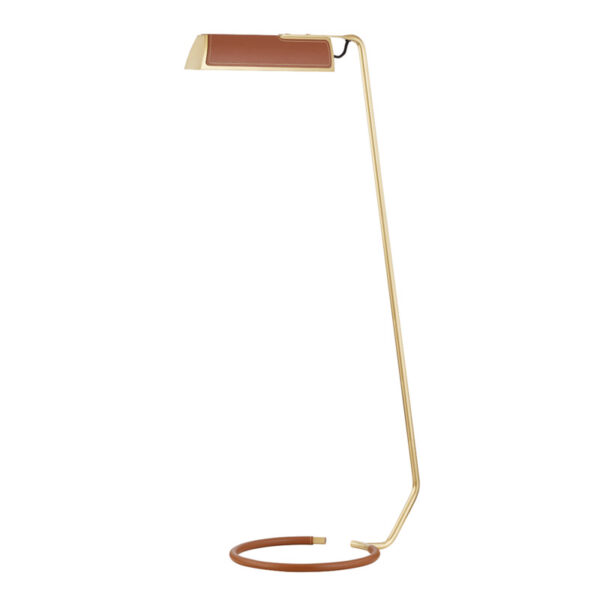 1 LIGHT FLOOR LAMP W/ SADDLE LEATHER L1297 AGB