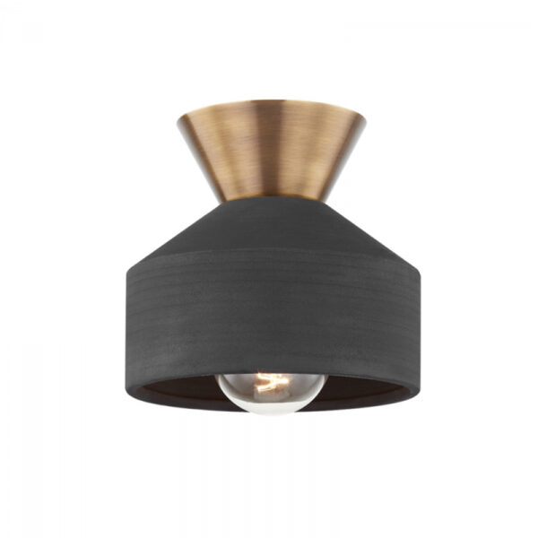 Troy COVINA Flush Mount C9808 PBR CBK