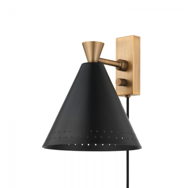Troy Marvin Plug in Sconce PTL3010 PBR SBK