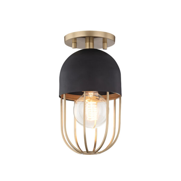 Mitzi by Hudson Valley Lighting Haley Semi Flush H145601 AGB BK