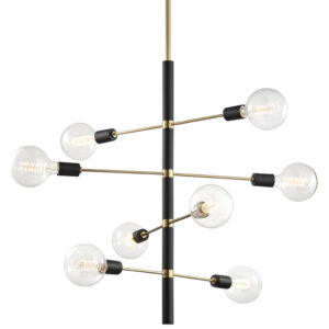 Mitzi by Hudson Valley Lighting Astrid Chandelier H178808 AGB BK