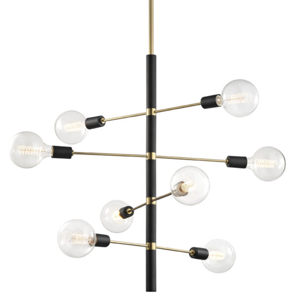 Mitzi by Hudson Valley Lighting Astrid Chandelier H178808 AGB BK