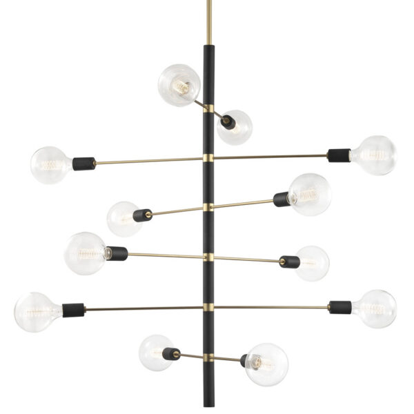 Mitzi by Hudson Valley Lighting Astrid Chandelier H178812 AGB BK
