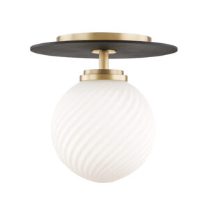 Mitzi by Hudson Valley Lighting Ellis Semi Flush H200501S AGB BK