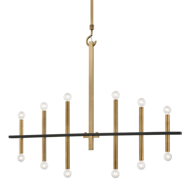Mitzi by Hudson Valley Lighting Colette Chandelier H296812 AGB BK