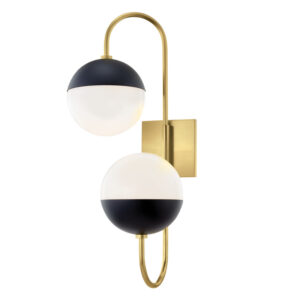 Mitzi by Hudson Valley Lighting Renee Wall Sconce H344102B AGB BK