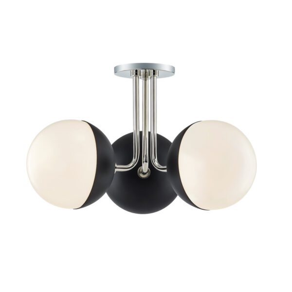 Mitzi by Hudson Valley Lighting Renee Semi Flush H344603 PN BK